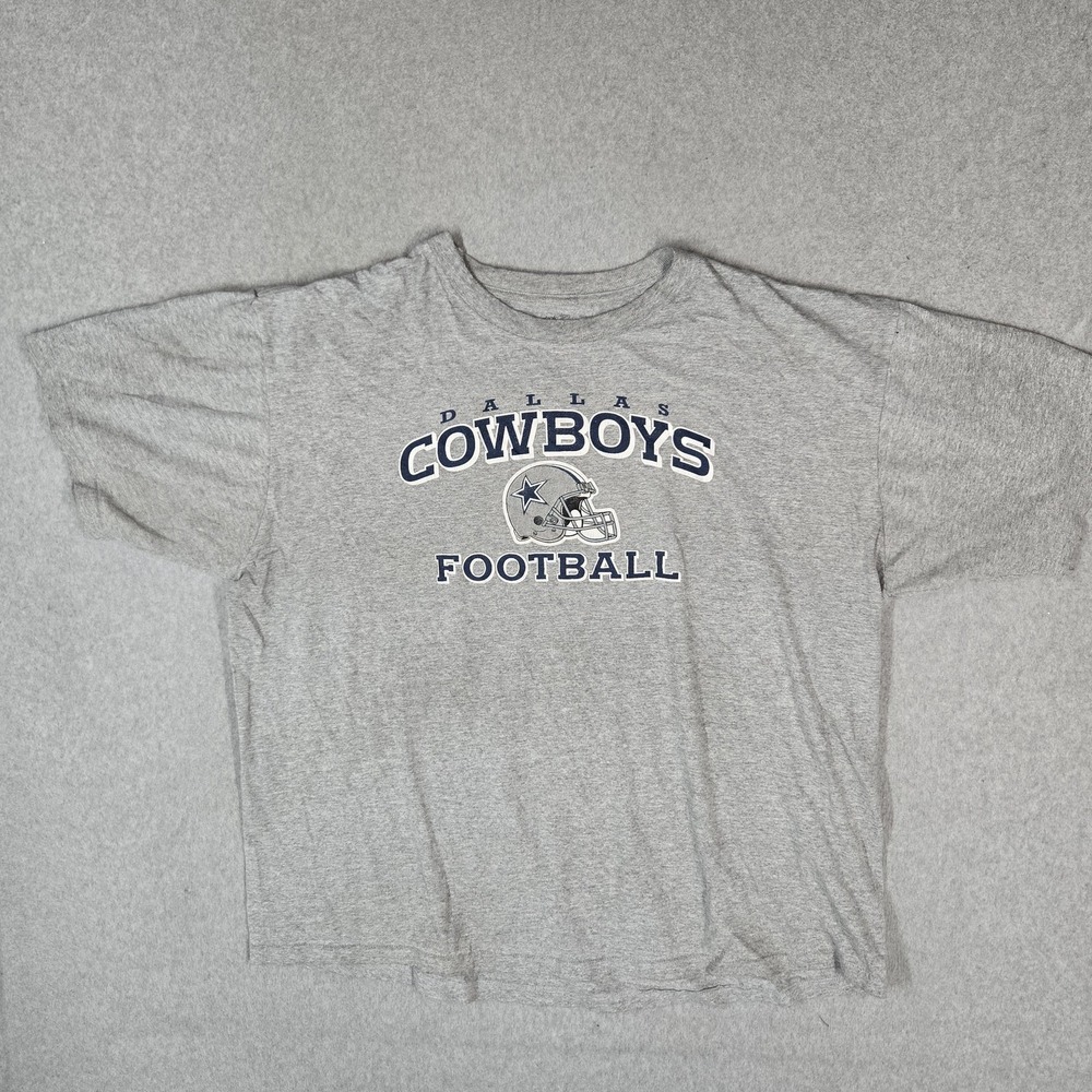 Dallas Cowboys Men Shirt L Gray Reebok Graphic Football Helmet Sports Logo